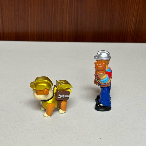 Paw Patrol Metallic Rubble Figure Action and Mattel Construction Worker Figure - Picture 4 of 14
